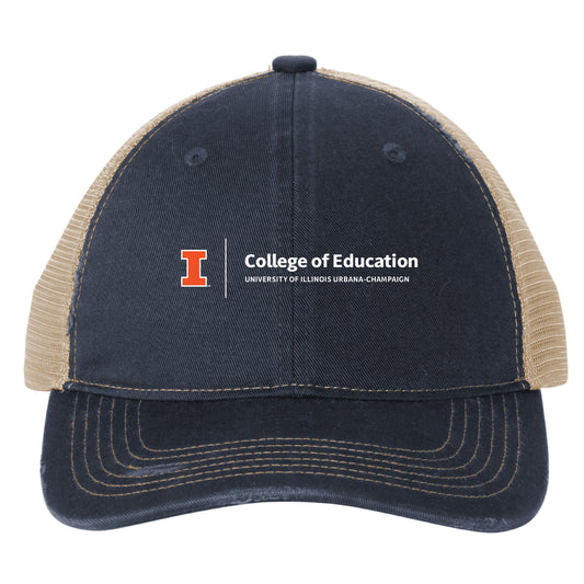 UIUC College of Education: Distressed Mesh Back Hat